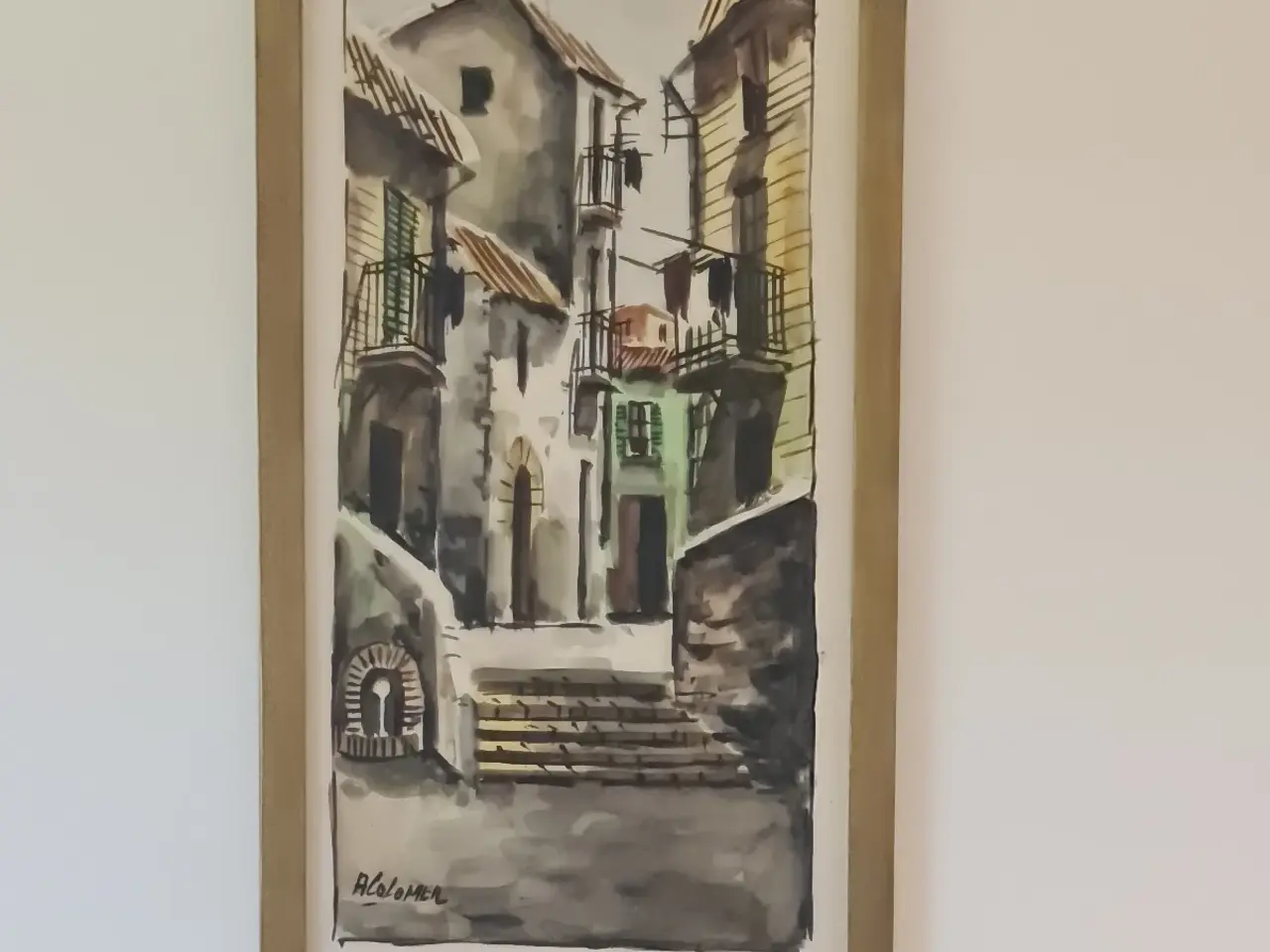 Billede 1 - Original akvarel signeret A. Colomer