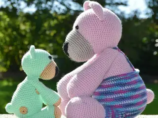 Hæklede bamser og mini-bamser