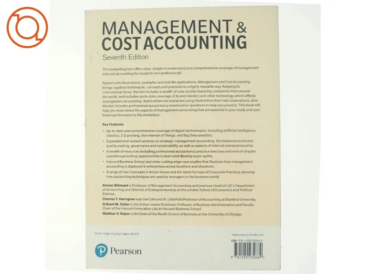 Billede 3 - Management and cost accounting : Alnoor Bhimani, Charles T. Horngren, Srikant M. Datar, Madhav V. Rajan af Alnoor Bhimani (Bog)