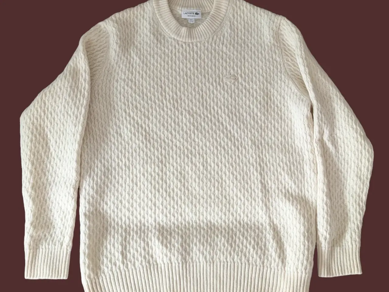 Billede 1 - Lacoste Cable Knit off white creme uld sweater
