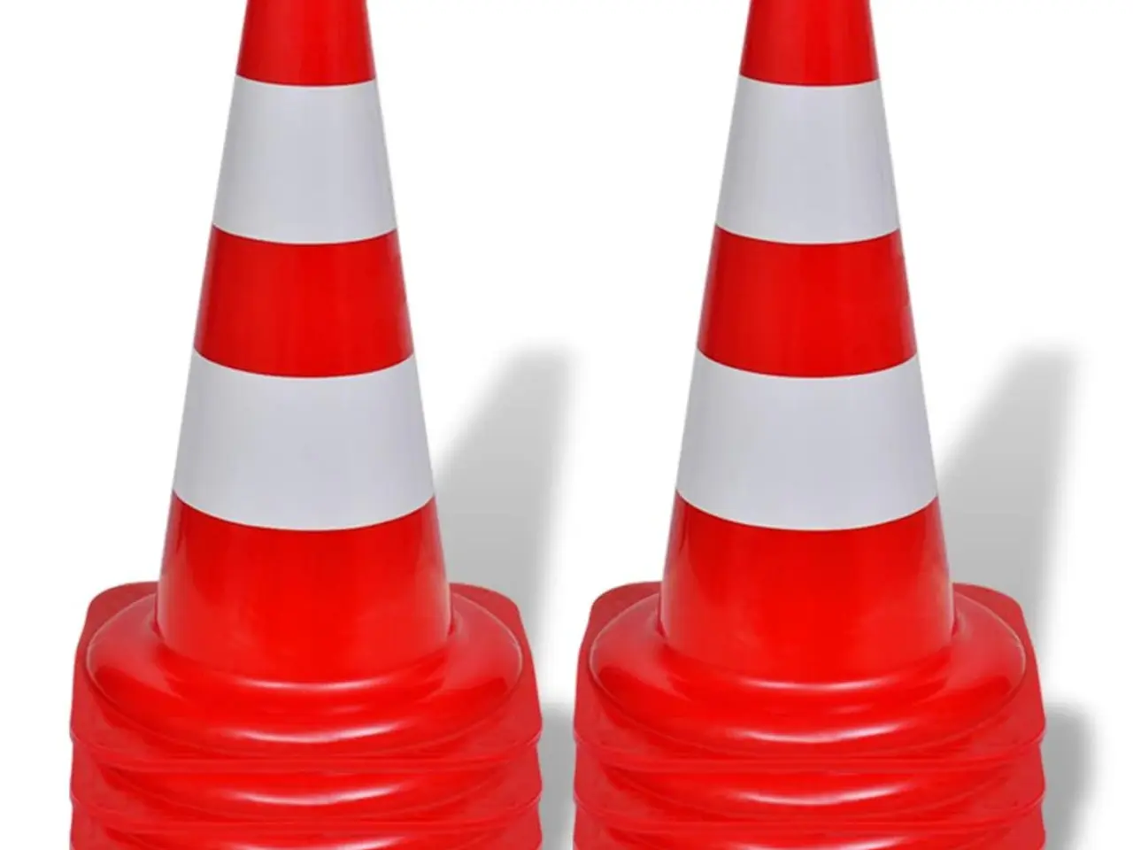 Billede 2 - Reflekterende trafikkegler 10 stk. - 50 cm rød/hvid