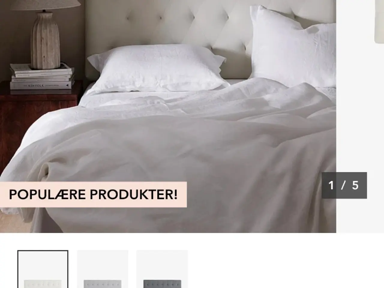 Billede 1 - Ellos sengegavl 160 cm beige