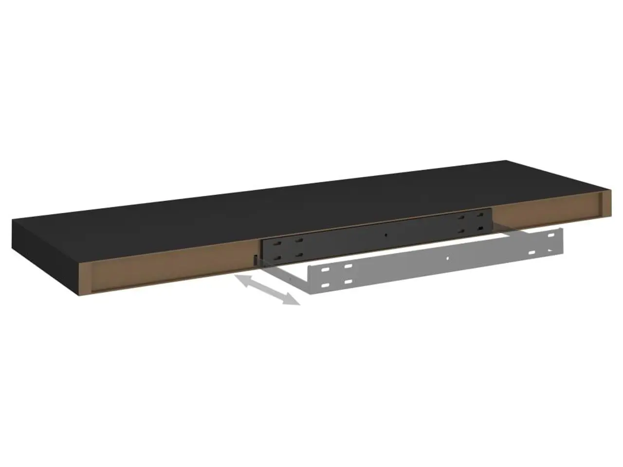 Billede 7 - Væghylde 80 × 23,5 × 3,8 cm - MDF, sort