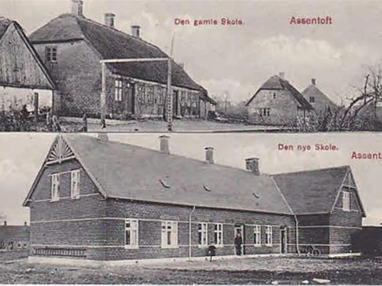 Billede 1 - Assentoft - Gammel og nye Skole - B.u/n