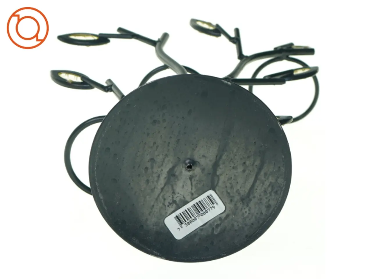 Billede 3 - Metal Lysestage Træ med lysegule facetslebede blade til fyrfadslys (str. 30 x 11 cm)