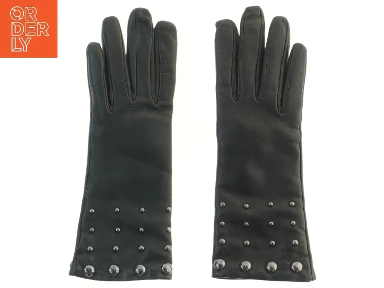 Billede 1 - Læderhandsker med nitter (str. 28,5 cm)