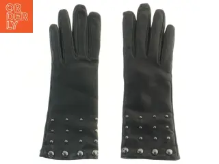 Læderhandsker med nitter (str. 28,5 cm)