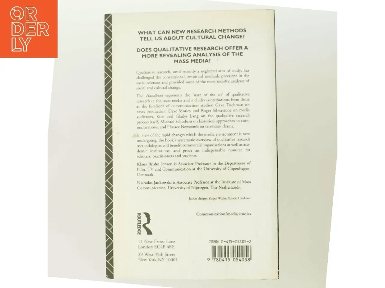 Billede 3 - A Handbook of qualitative methodologies for mass communication research (Bog)