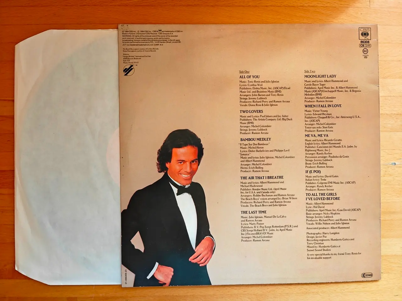 Billede 2 - LP, Julio Iglesias – 1100 Bel Air Place