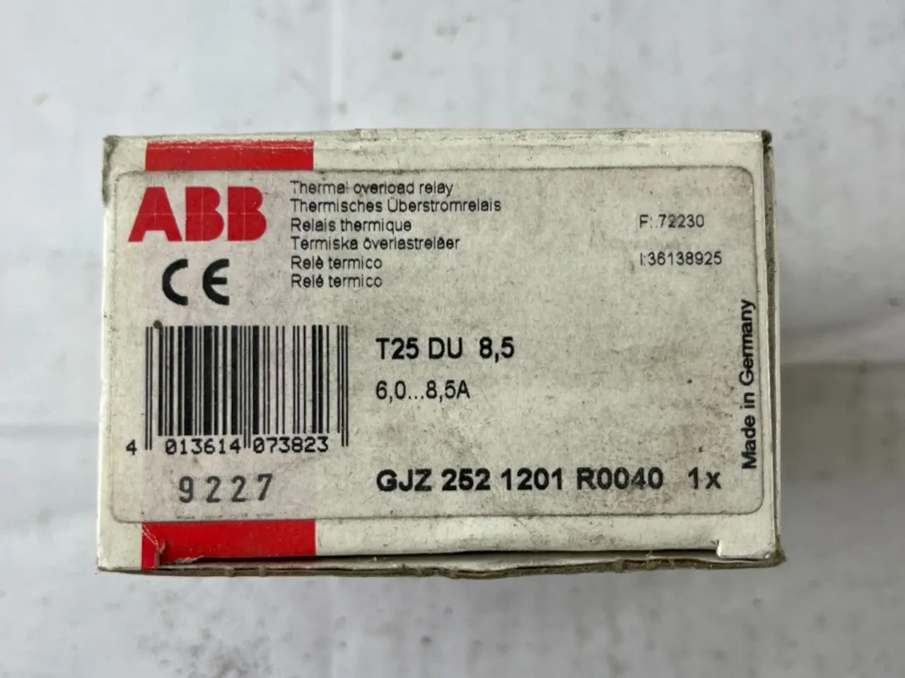Billede 2 - ABB T25 DU 8.5 Thermal Overload relæ 6.0–8.5A 10A