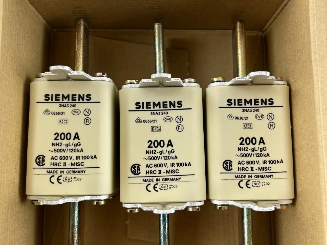 Billede 6 - Siemens 3NA3 240 NH2 200A 500V gG LV HRC sikringer