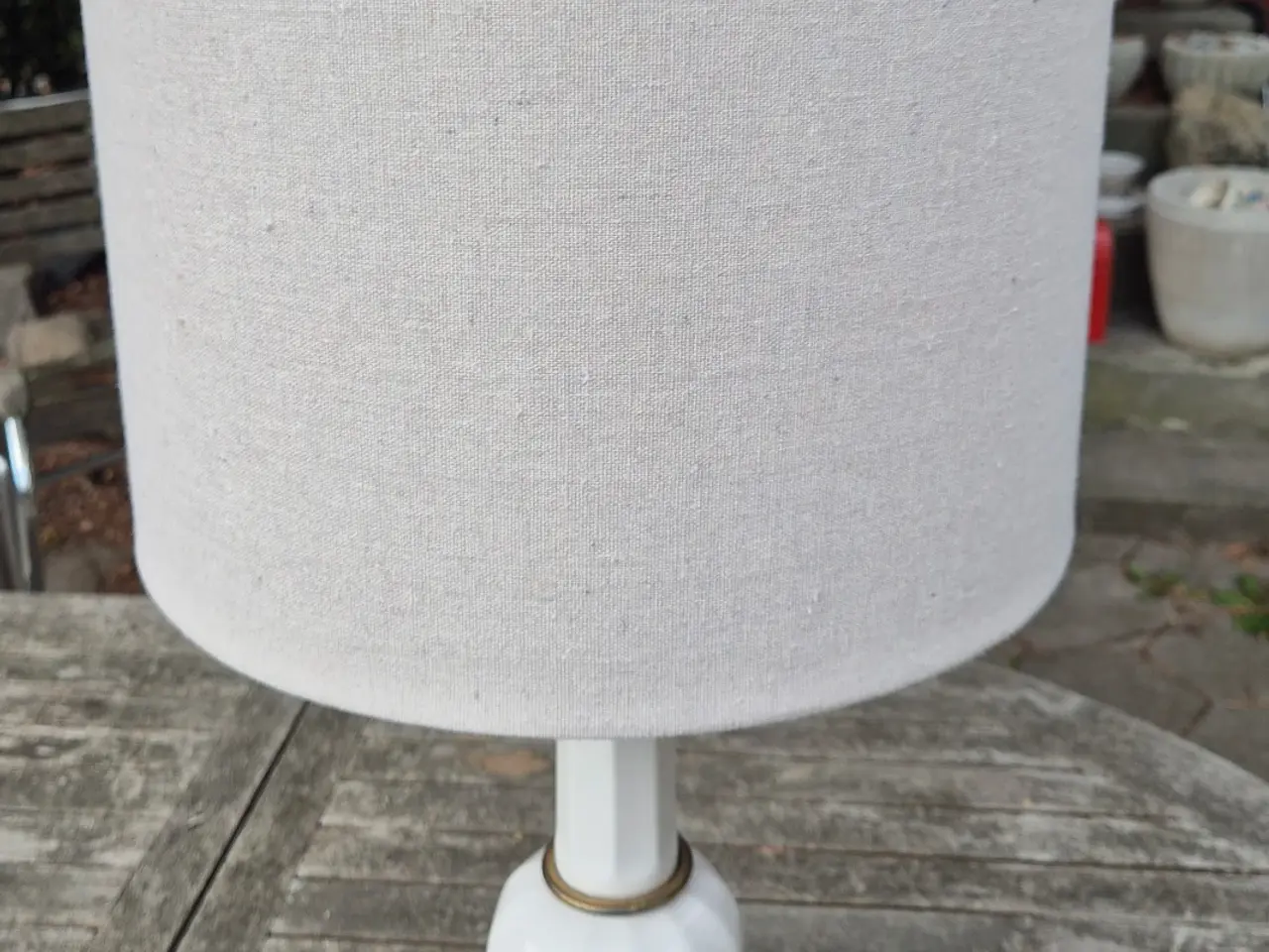 Billede 4 - Stor Heiberg lampe med sandfarvet skærm