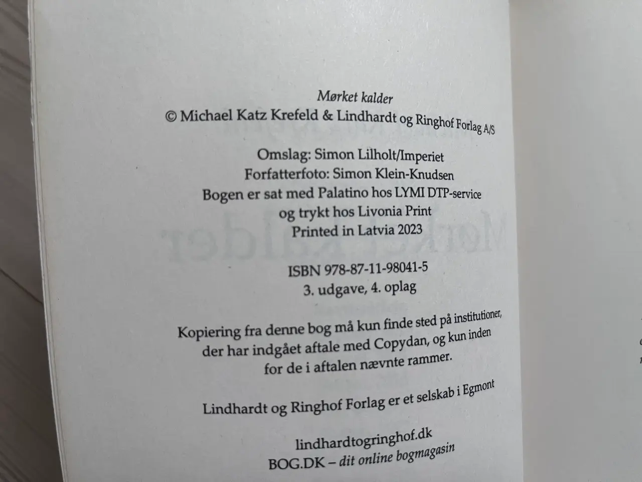 Billede 2 - Mørket Kalder, Michael Katz Krefeld , Krimi