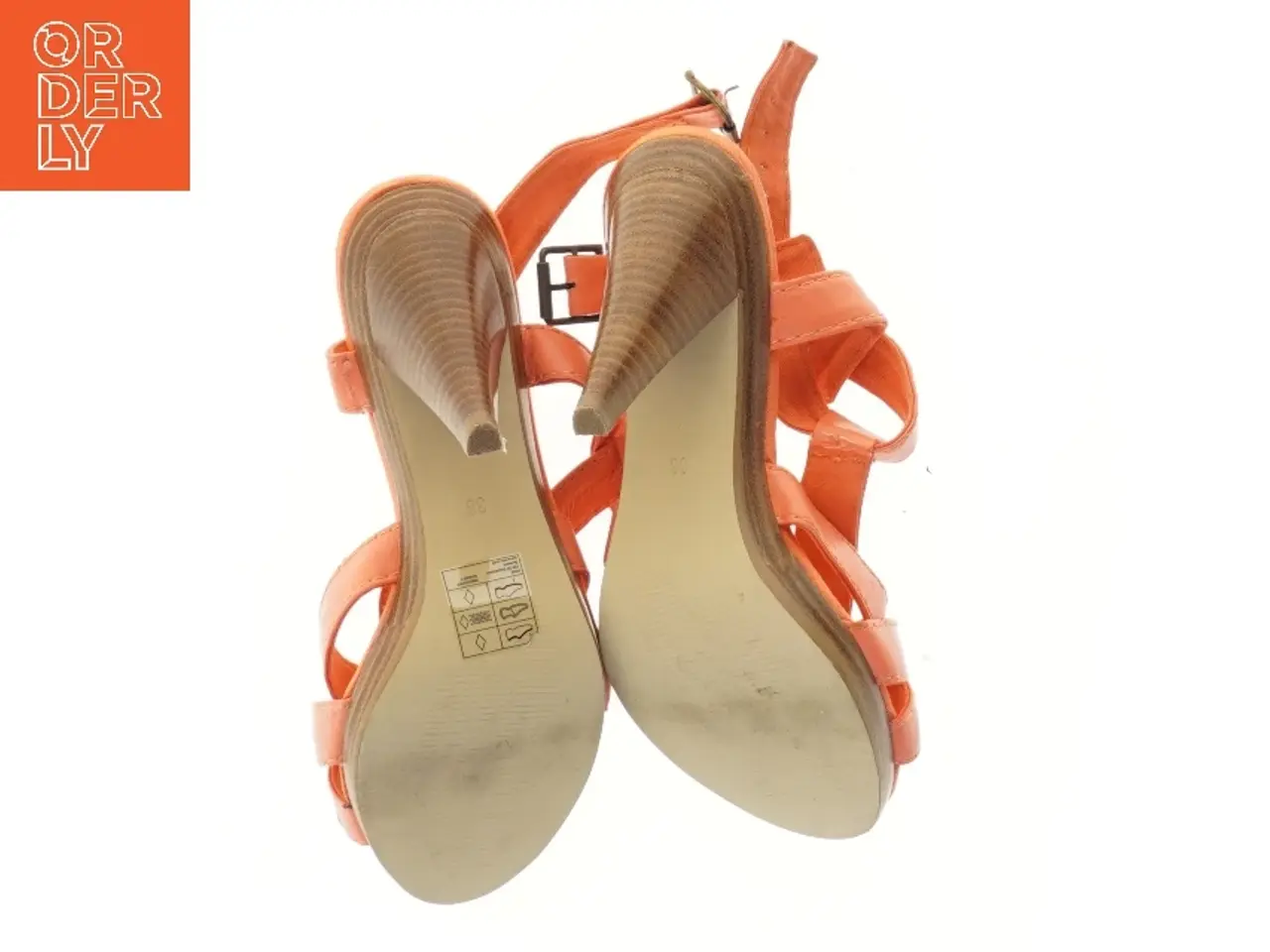 Billede 1 - Orange sandaler med stilet hæl fra H&M (str. 38 )