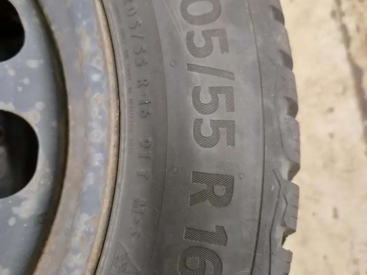 Billede 4 - Vinterhjul på stålfælge – 205/55 R16 Continental