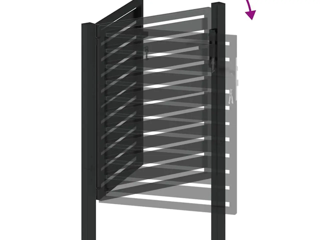 Billede 8 - Havelåge låsbar 100x100 cm aluminium sort