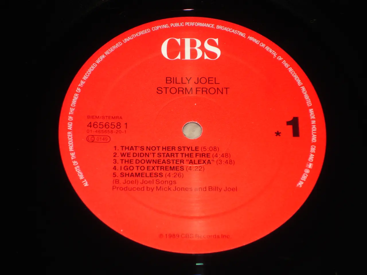 Billede 5 - Billy Joel – Storm Front (We Didn't Start The Fire