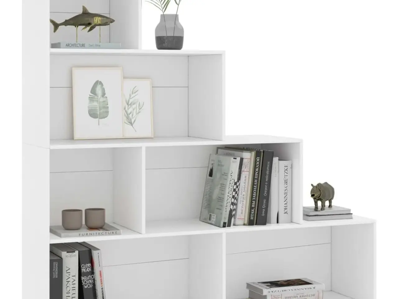 Billede 3 - Bogreol/rumdeler 155x24x160 cm konstrueret træ hvid