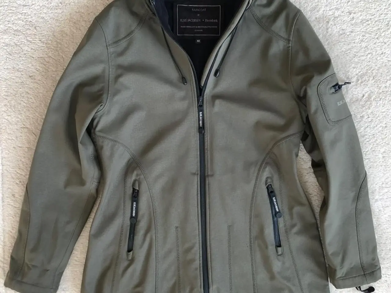 Billede 2 - Ilse Jacobsen softshell olivengrøn regn frakke.