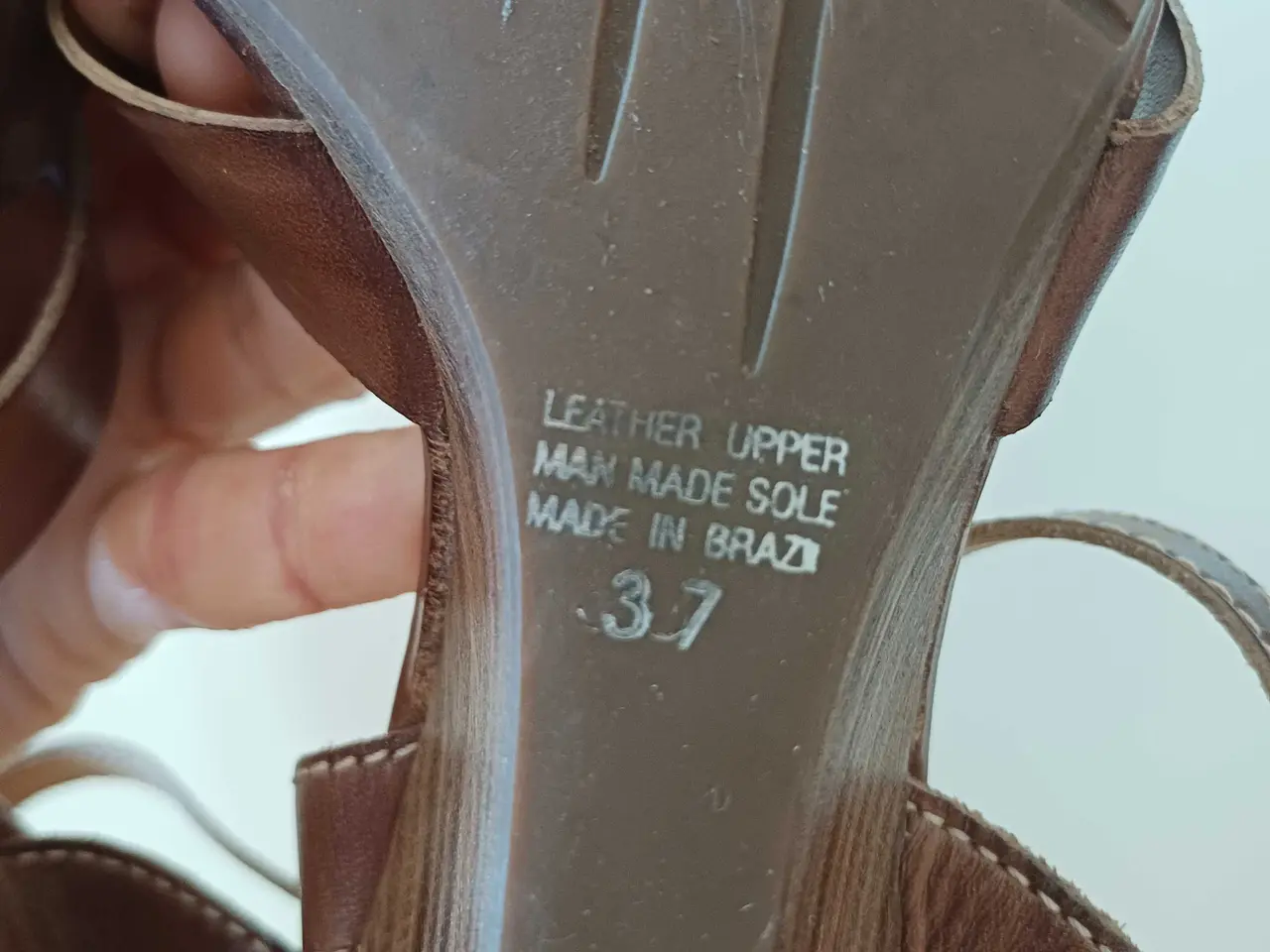 Billede 6 - Bella Moda kilehæl læder sandaler