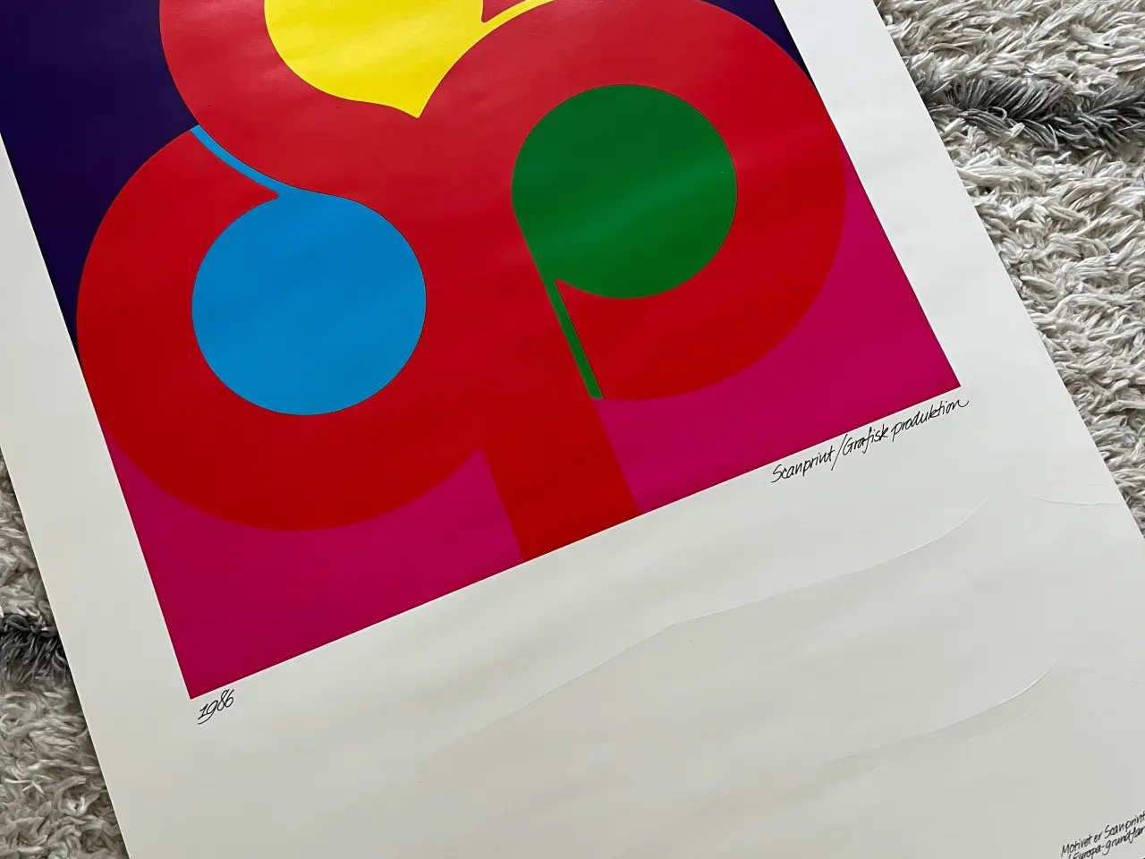Billede 2 - Grafisk tryk fra 1986 med knald på farver
