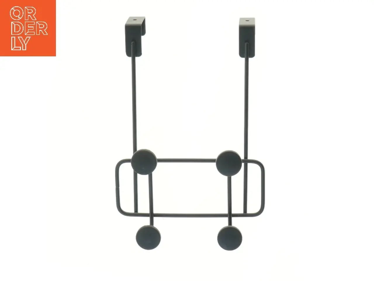 Billede 1 - Sort dørkrog med knager (str. 29x18 cm)