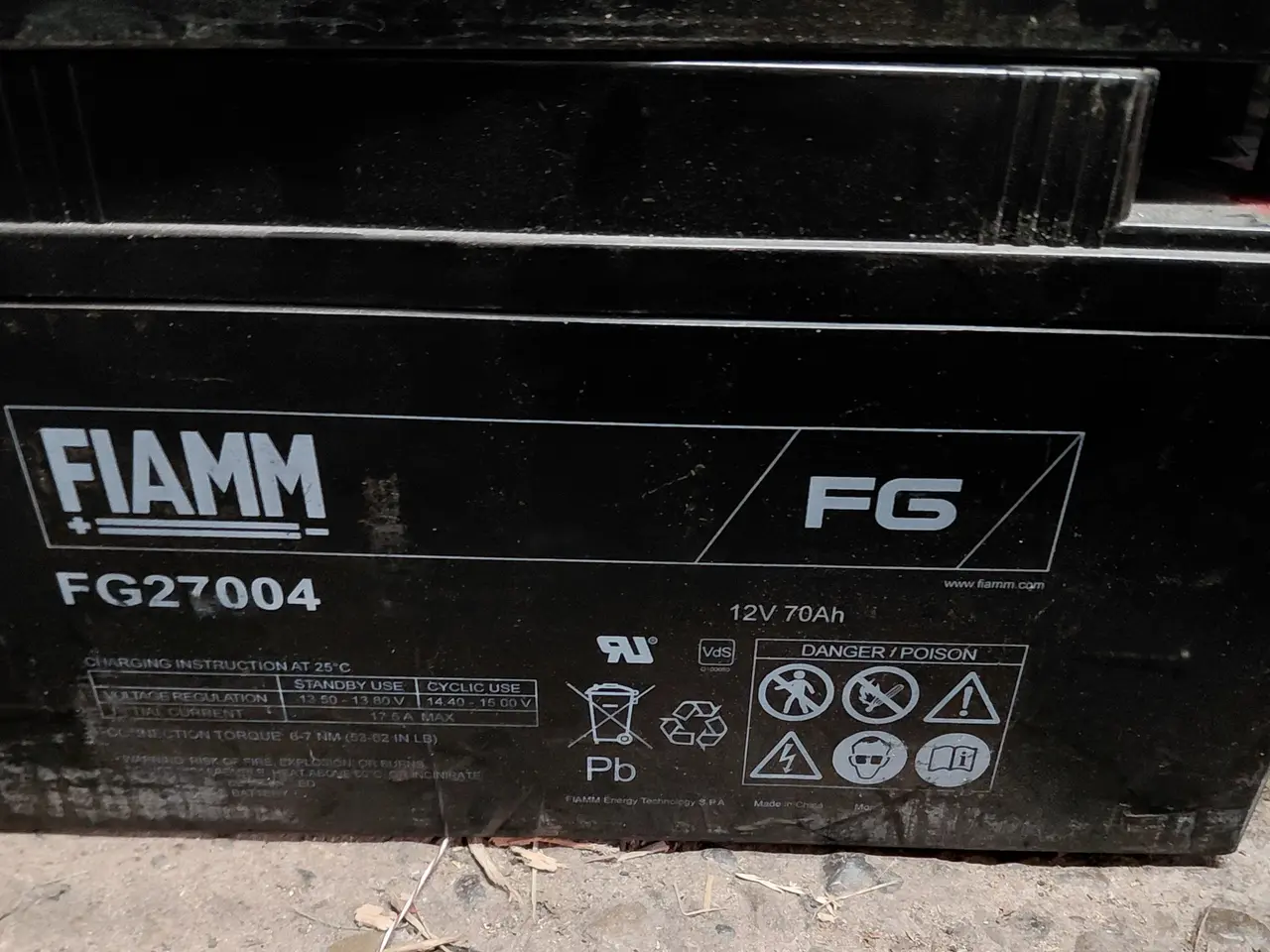Billede 1 - FIAMM FG 27004 backup batteri