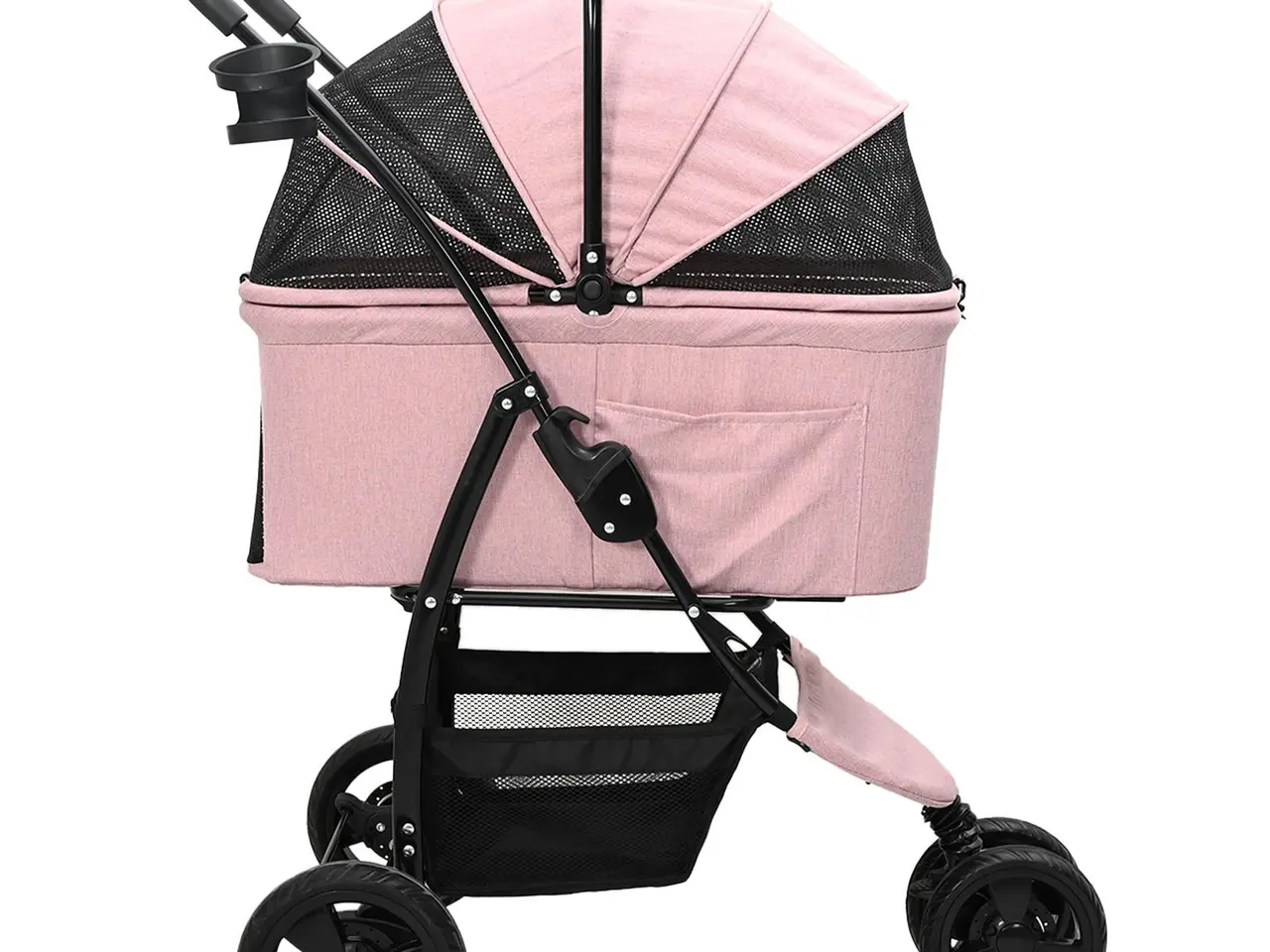 Billede 8 - Sammenklappelig kæledyrsvogn - lyserød, polyester 78 × 54 × 101 cm