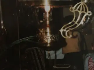 Flot gl. Petroleumsloftlampe