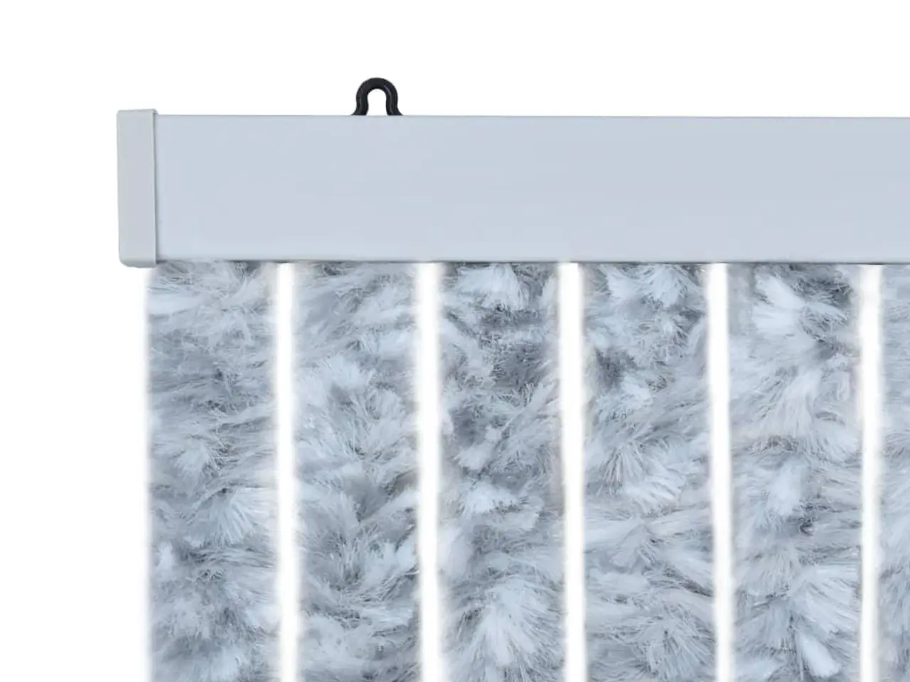 Billede 5 - Insektgardin 90 × 220 cm - hvid/grå chenille