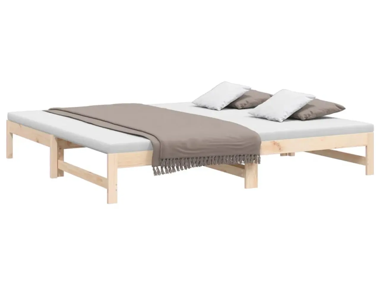 Billede 3 - Daybed med udtræk 2x(90x200) cm massivt fyrretræ