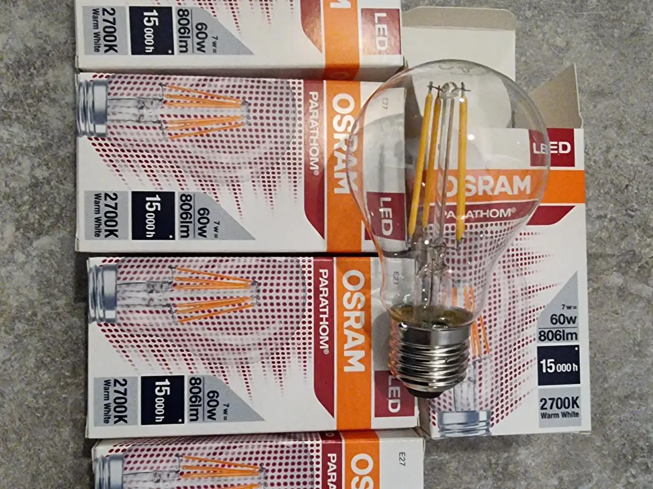 Billede 1 - OSRAM LED-PÆRE Parathom 7W = 60W (5 stk)