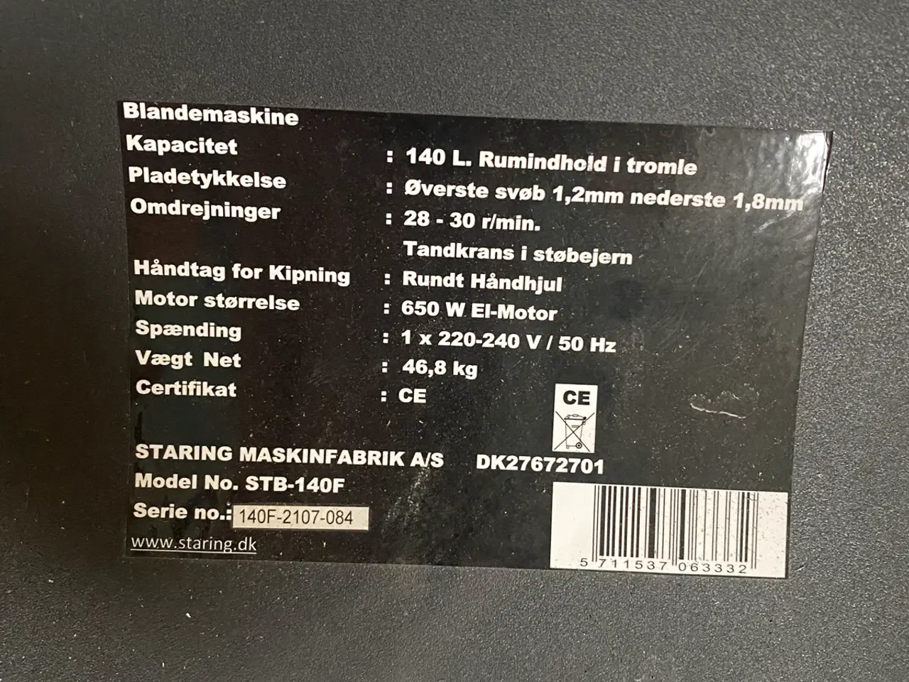 Billede 3 - Staring 140 L. tromleblander