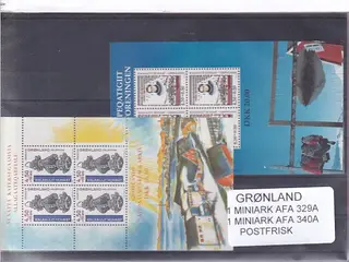 Grønland - 2 Miniark AFA 329 A - AFA 340 A - Postfrisk