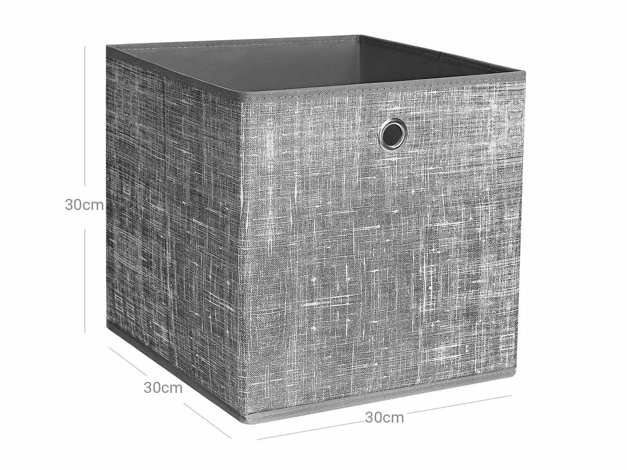 Billede 6 - Opbevaringskasser 6 stk. foldbare 30 x 30 x 30 cm - meleret grå