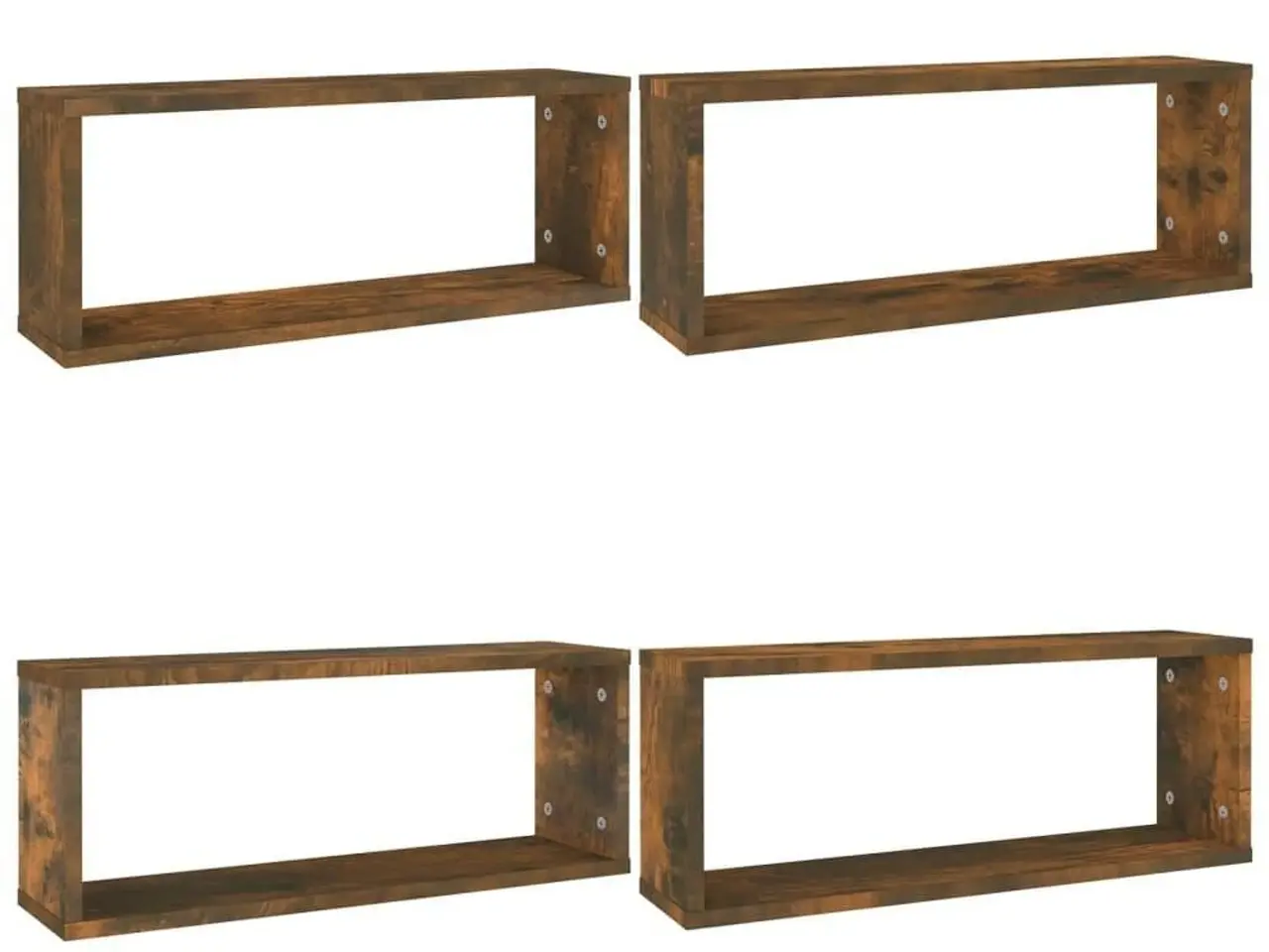 Billede 2 - Væghylder 4 stk. 60x15x23 cm konstrueret træ røget egetræ