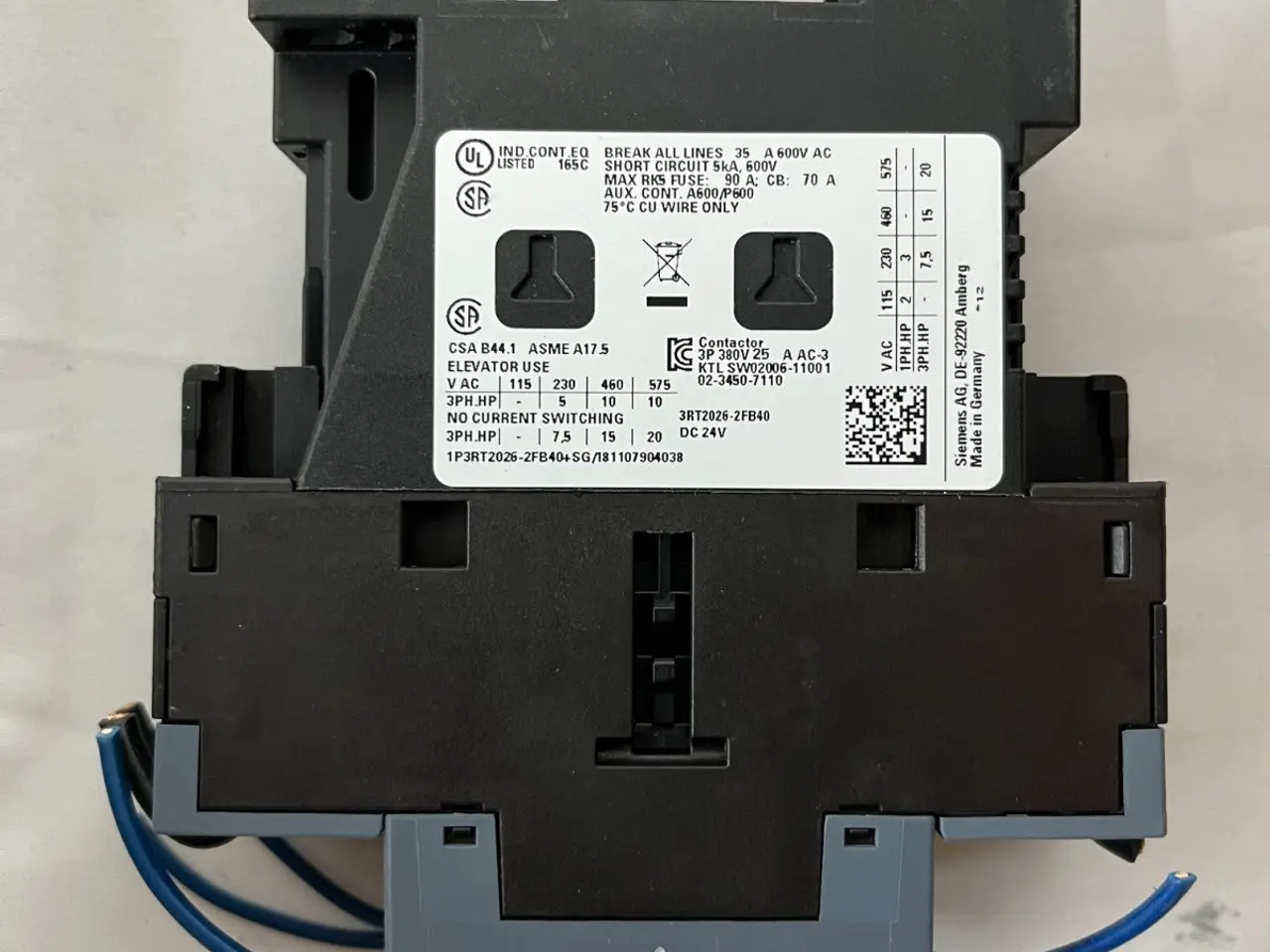 Billede 8 - parti of 10x Siemens Sirius 3RT2025-2FB40 24V DC