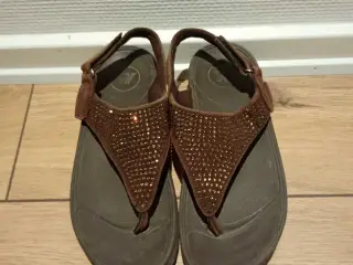 Damesandaler med Velcro,  MEIBALUN, brun, str. 38.