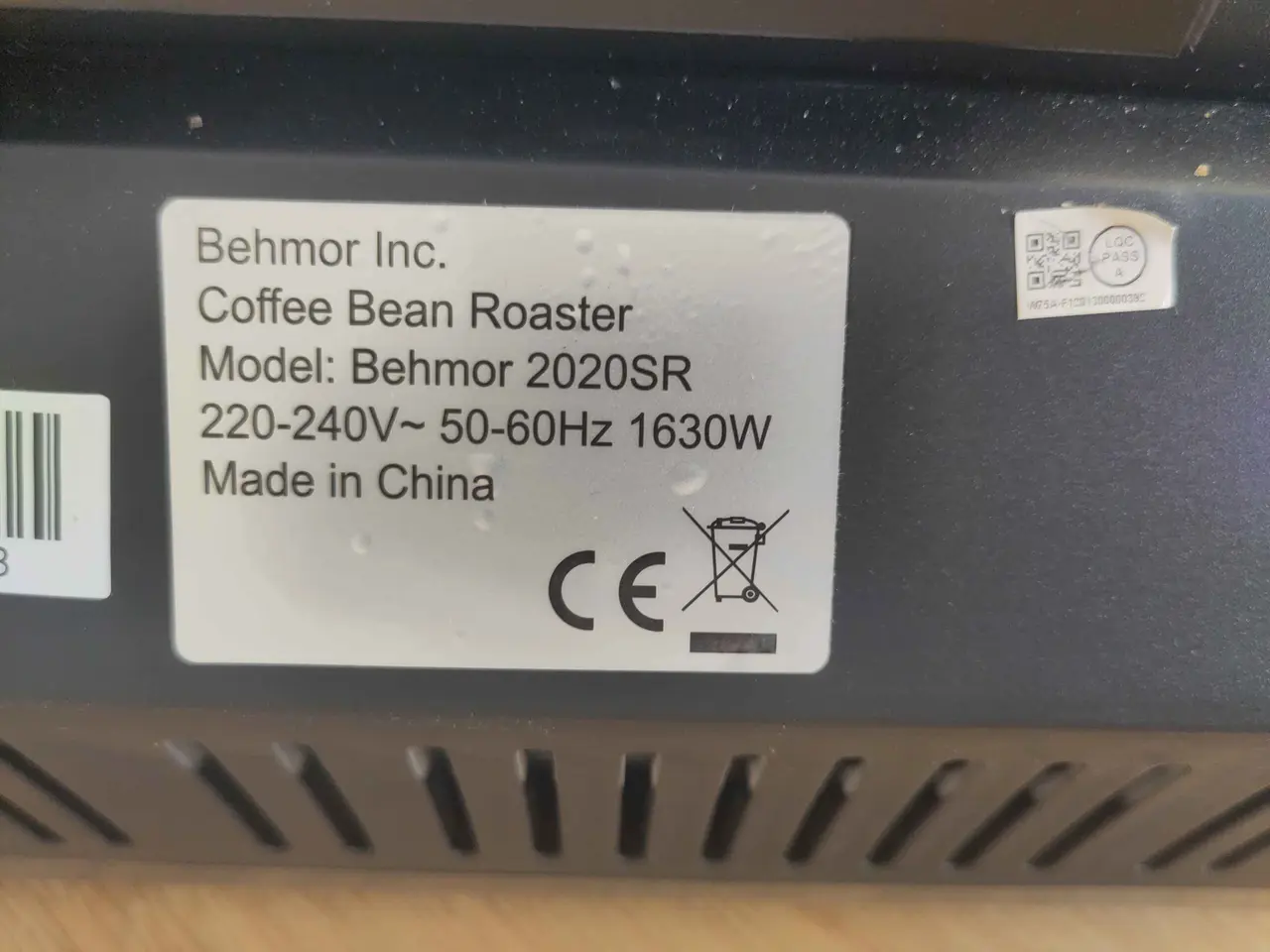 Billede 4 - Behmor 2020SR kafferister
