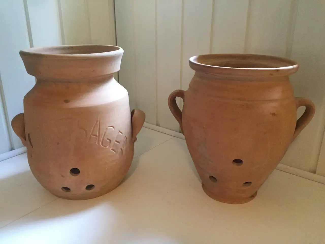 Billede 1 - 4 store flotte terracotta krukker, alle med ører
