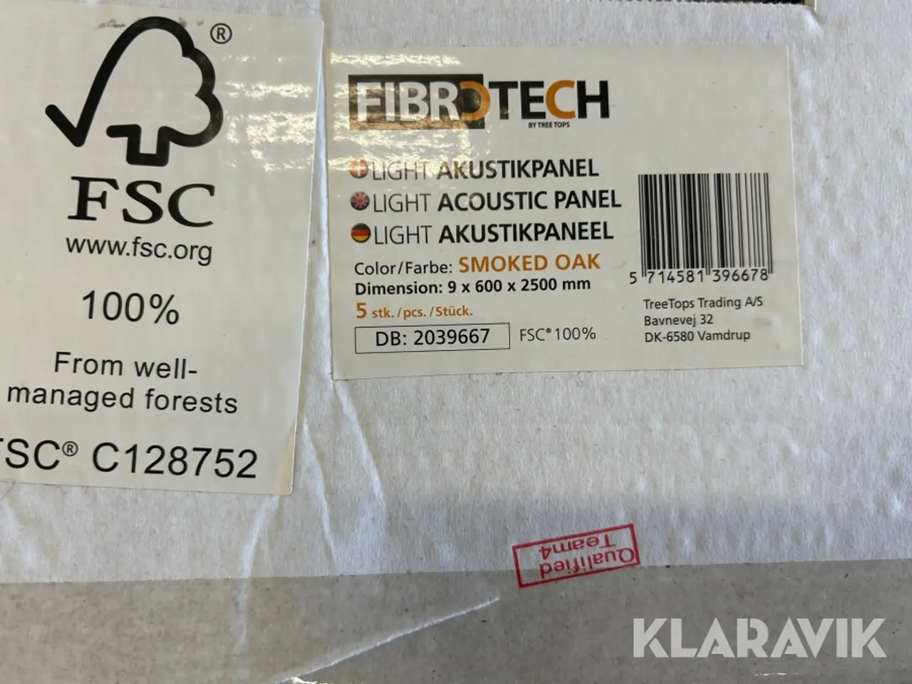 Billede 4 - Akustikpaneler Fibrotech Smoked Oak 100 styk