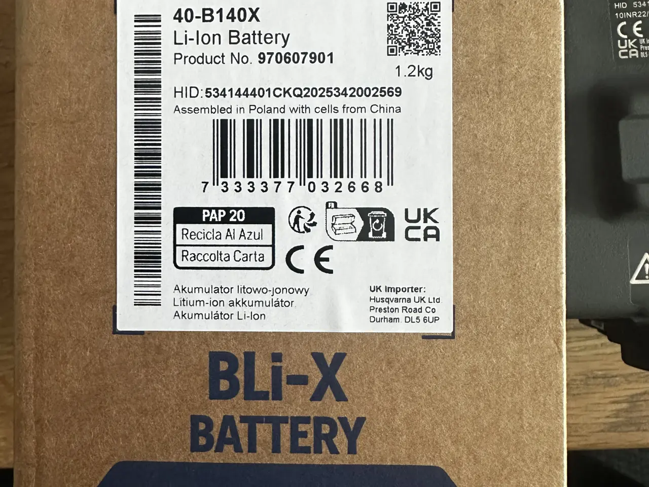 Billede 4 - Husqvarna 40-B140X batteri, Bluetooth 4 AH