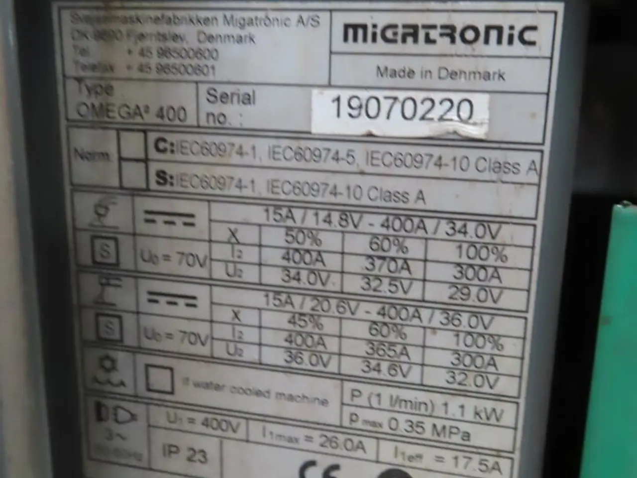 Billede 12 - Svejser MIGATRONIC OMEGA 2 400 C