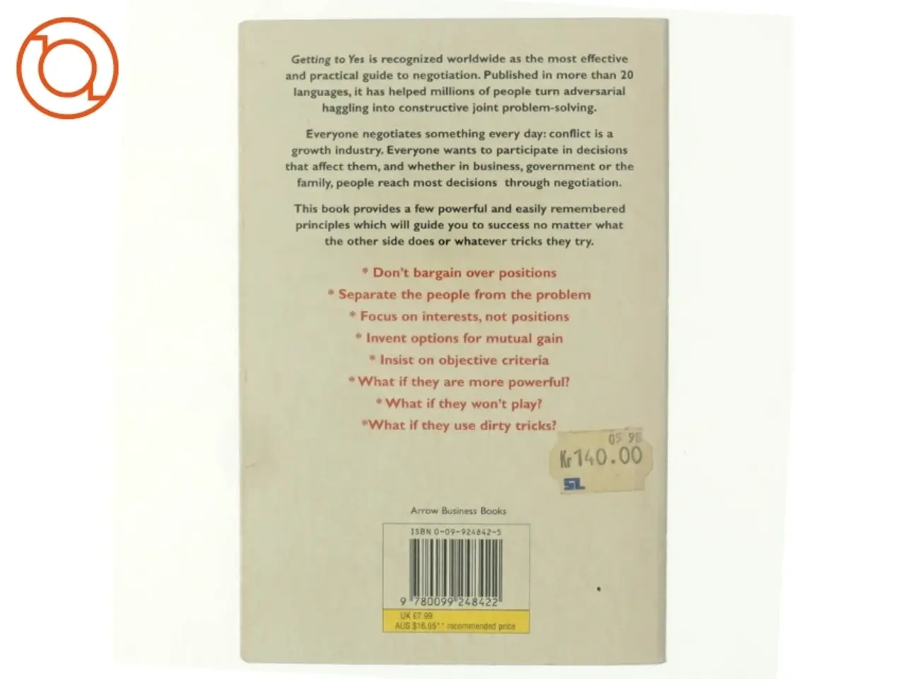 Billede 3 - Getting to yes by Roger Fisher