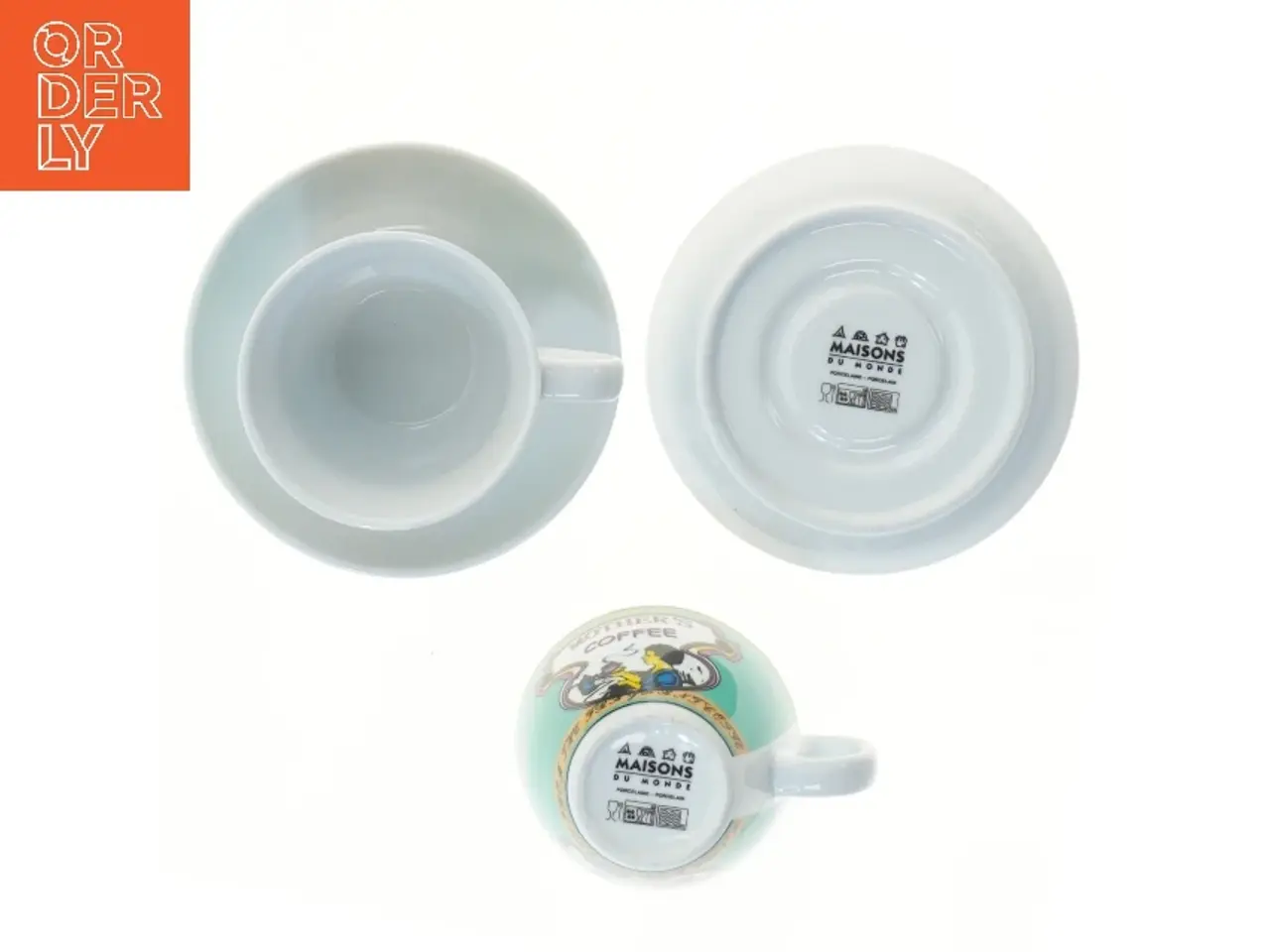 Billede 3 - Kaffekopper med underkopper fra Maisons (str. 2 stk Ø 9 & 14 cm)