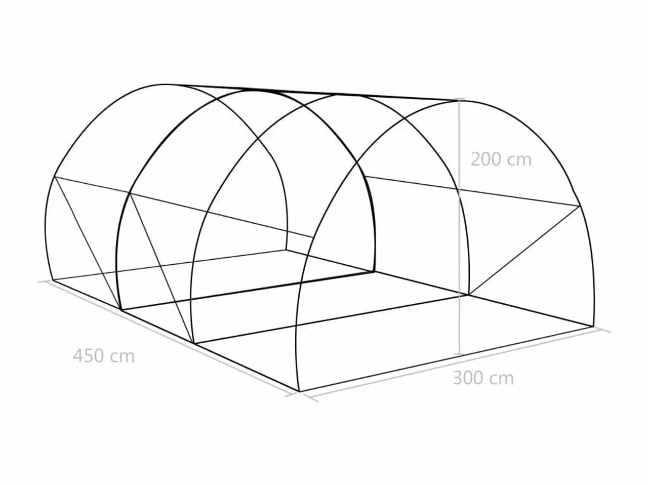 Billede 12 - Drivhus 3,5 m² i PE-netstof - 450 × 300 × 200 cm, grøn
