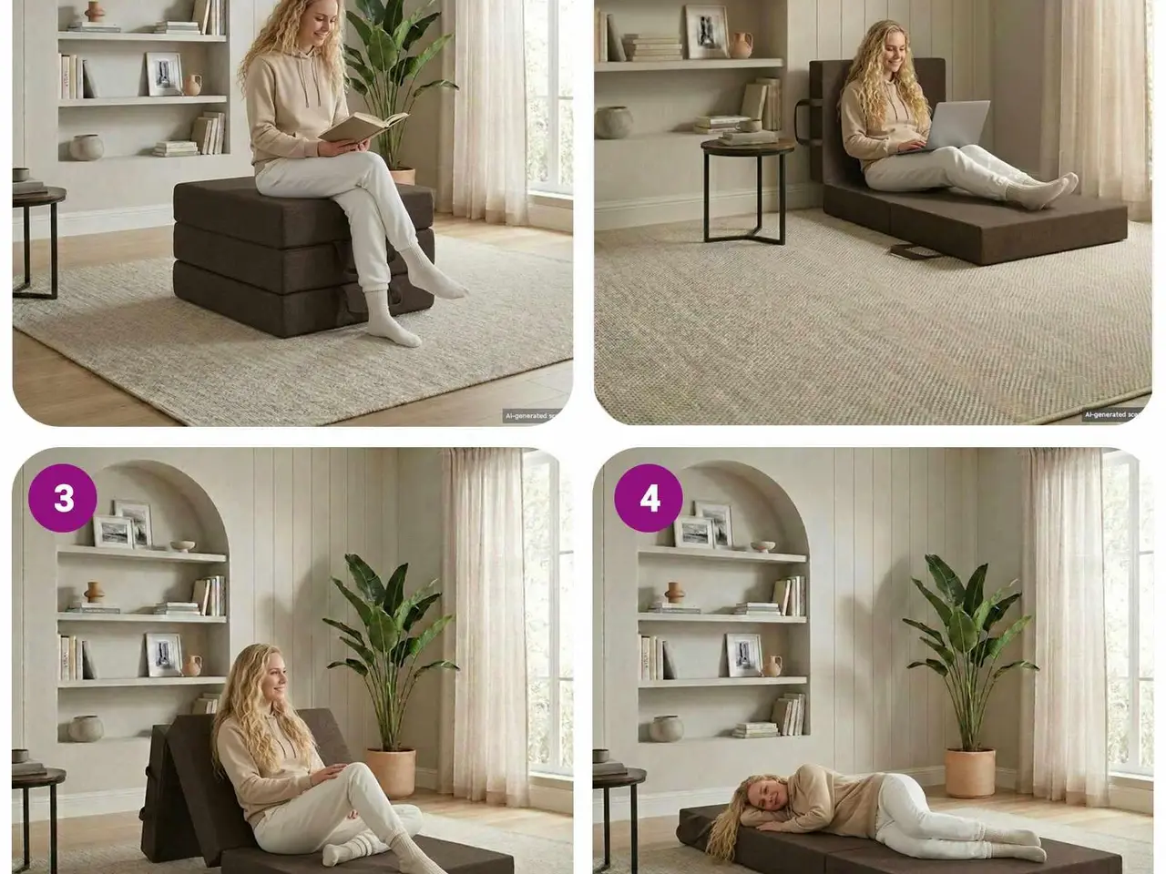Billede 8 - Foldbar sovesofa - gråbrun 75 × 63 × 45 cm