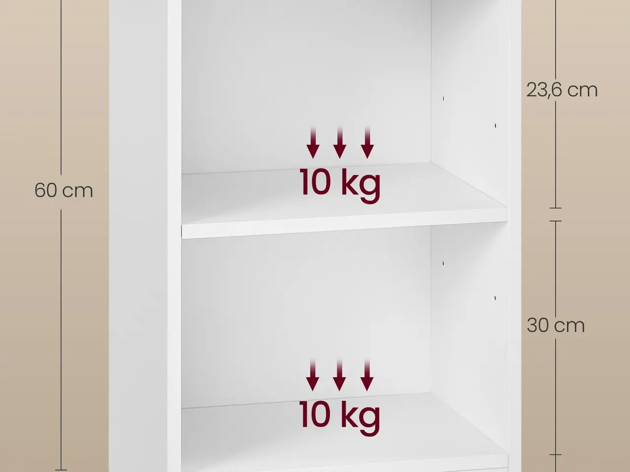 Billede 5 - Sengebord med justerbar hylde - hvid