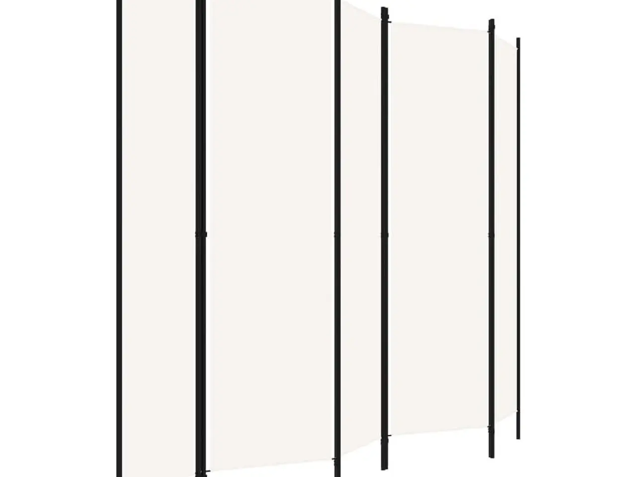 Billede 3 - Rumdeler med 5 paneler - 250 × 180 cm, hvid