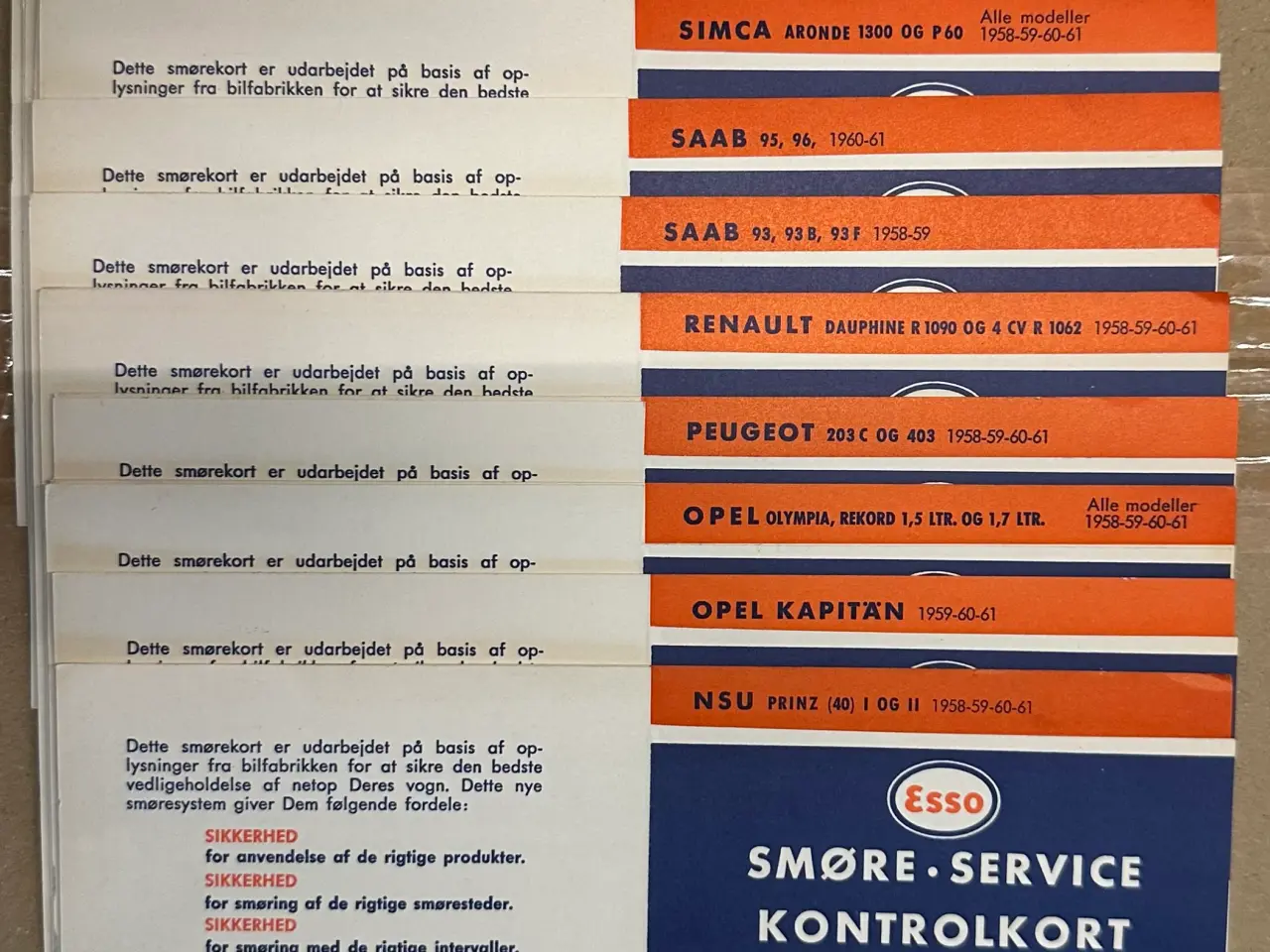 Billede 9 - Esso smørekort til veteranbiler 